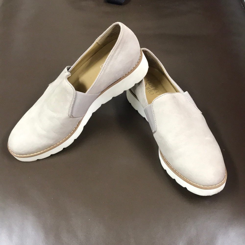 Grey Suede Slip-ons